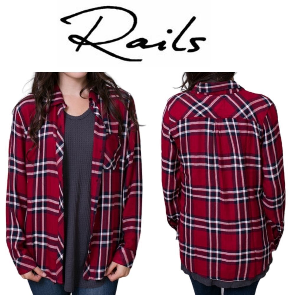 RAILS Hunter Carmine Plaid Button Up Shirt M